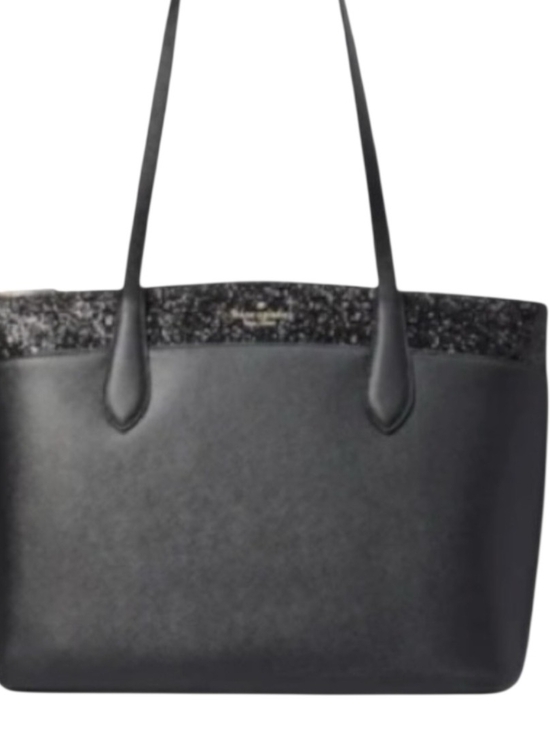 kate spade Handbags - Kate Spade NWT Black Glitter Tote Bag & Matching Cosmetic Pouch Set